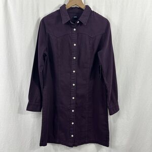 Lee Heritage Western Dress Long Sleeve Button Up Linwood Purple Womens Size M